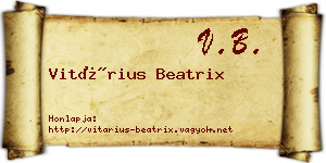 Vitárius Beatrix névjegykártya