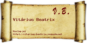Vitárius Beatrix névjegykártya